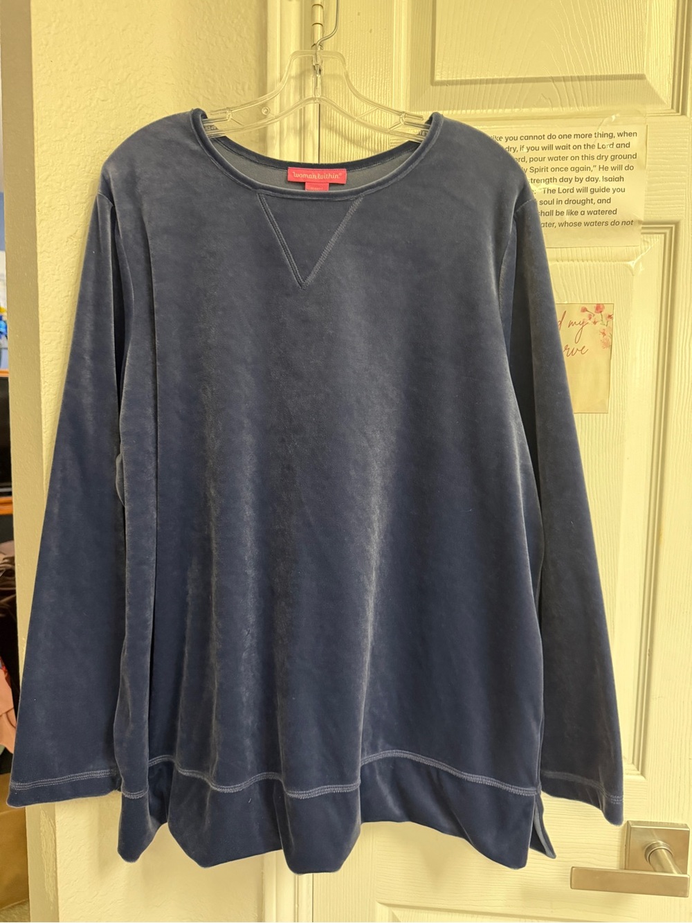 Woman Within Crewneck Pullover in Navy Blue
